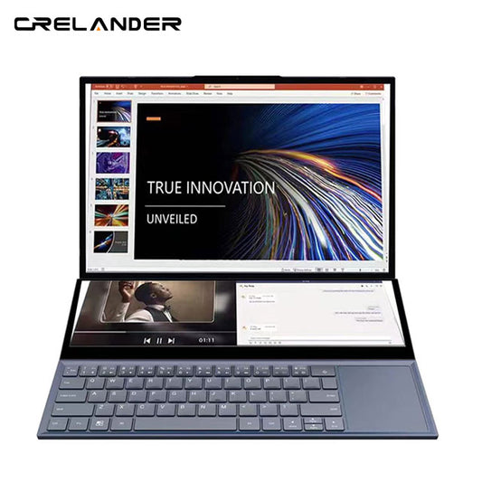 Crelander X16  Laptop Core i7 10th Generation 16+14 inch  dual screen laptop Touchscreen Gaming Laptop PC