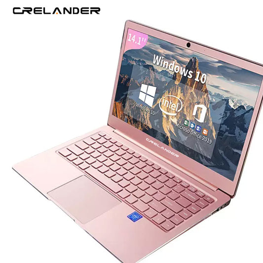 CRELANDER E140 Utra Slim Pink student‘s Laptop 14 Inch FHD