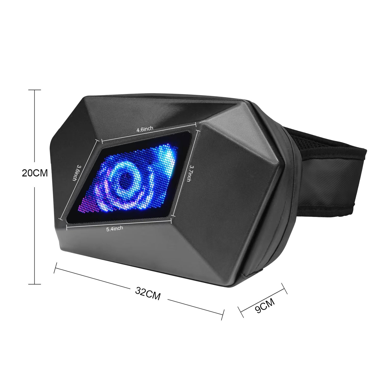 CRELANDER LED Sling Bag Bluetooth Waterproof Hard Shell DIY