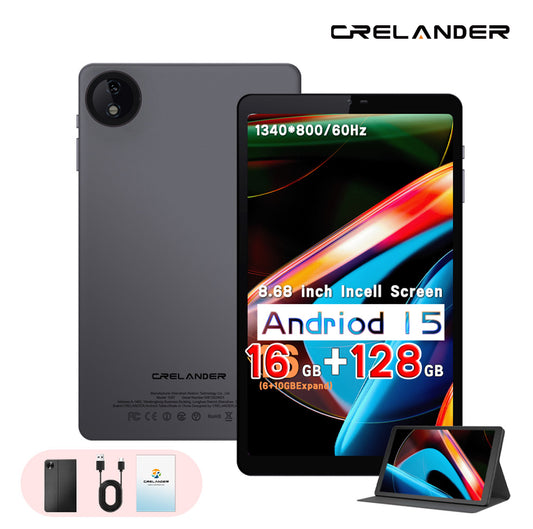 CRELANDER W87 Android Tablet, 8.68Inch Android 15 Tablet with 1340*800/60Hz
