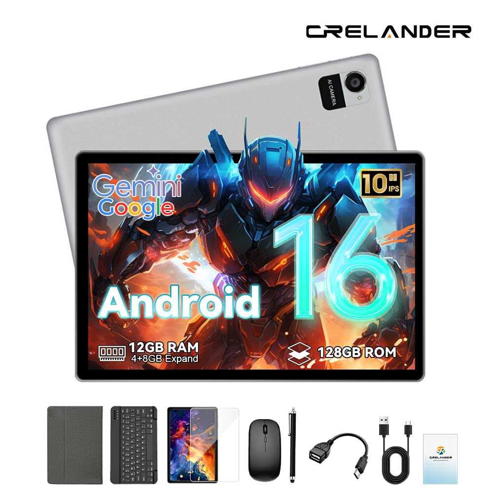 CRELANDER W30PRO Android Tablet, 10.1 Inch Android 16 Tablet with 1280x800
