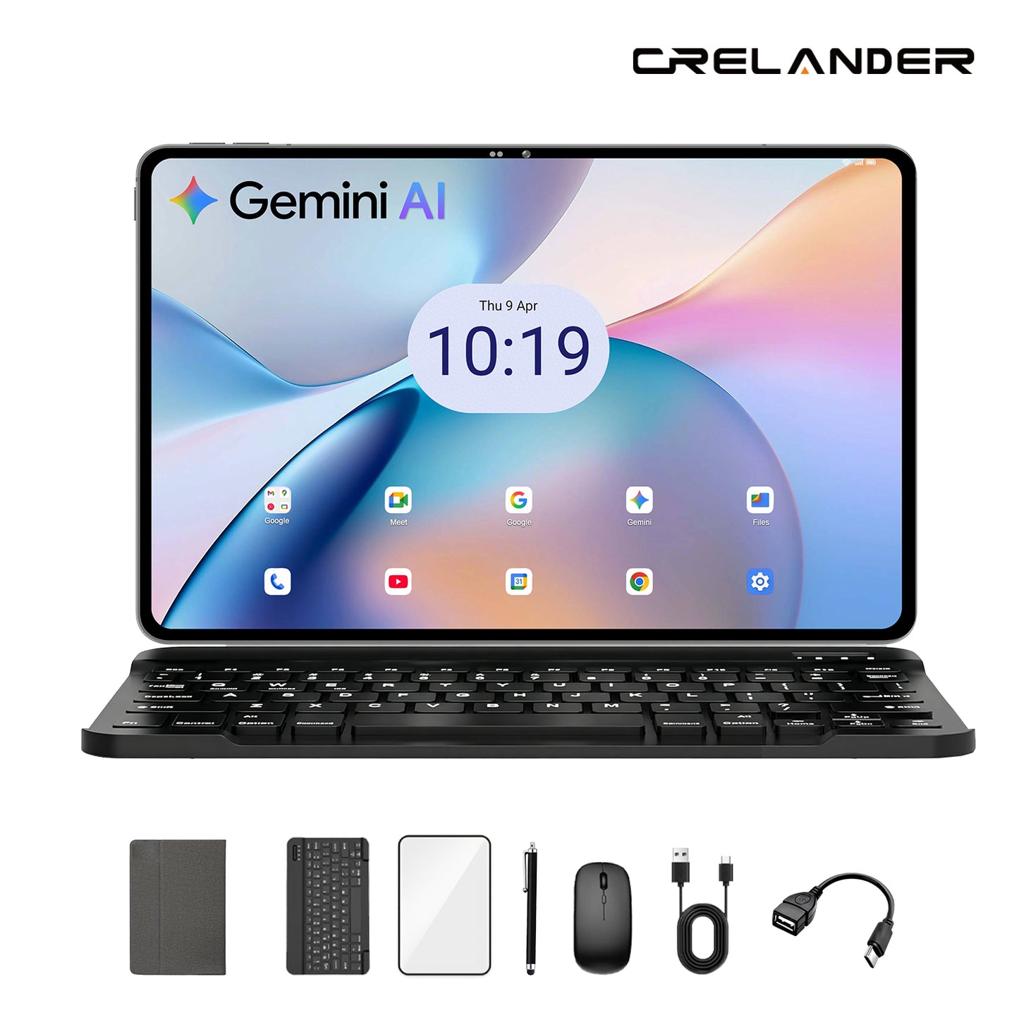 CRELANDER 12.2" Best Android 16 Tablet with Keyboard Bundle, Gaming Tablet with Keyboard