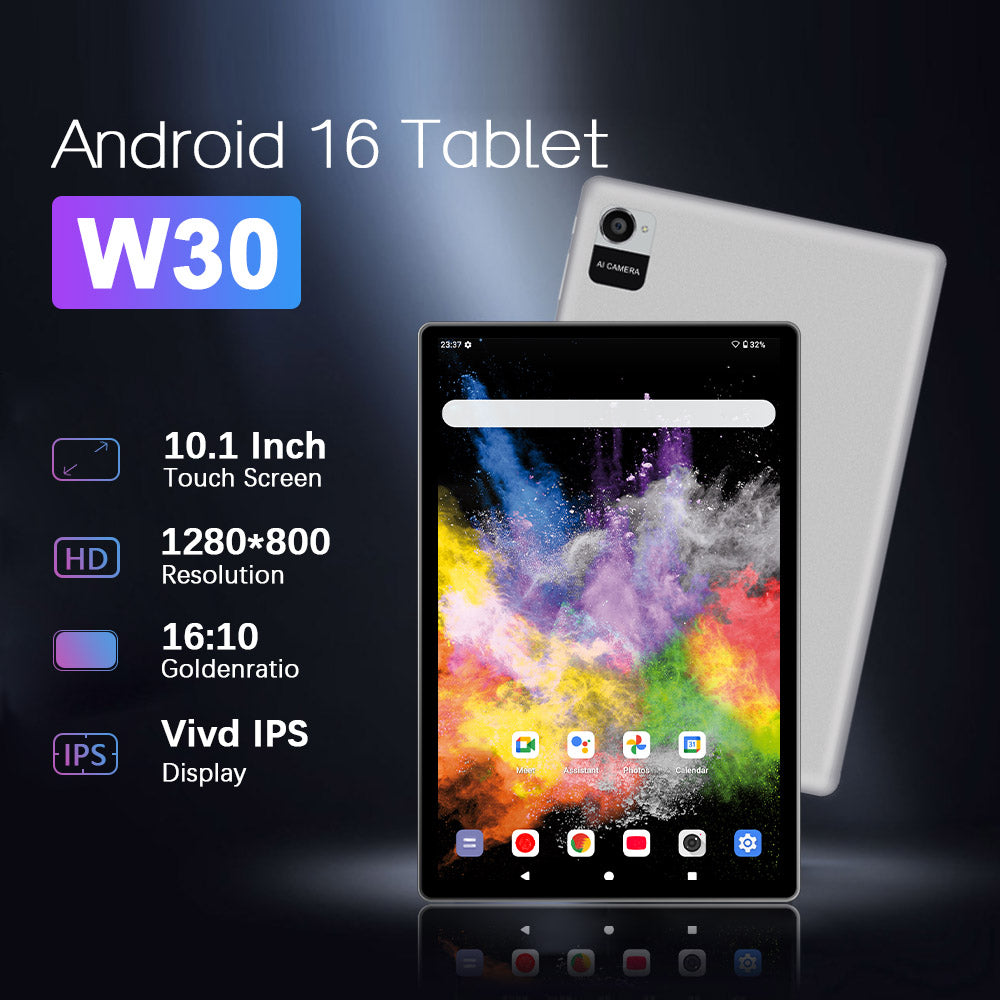 CRELANDER W30PRO Android Tablet, 10.1 Inch Android 16 Tablet with 1280x800