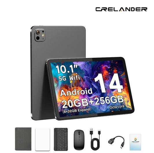 CRELANDER T6OPRO Tablet Android 14, 8GB+12GB Expandable RAM, 256GB Storage, 1920X1200 High Resolution