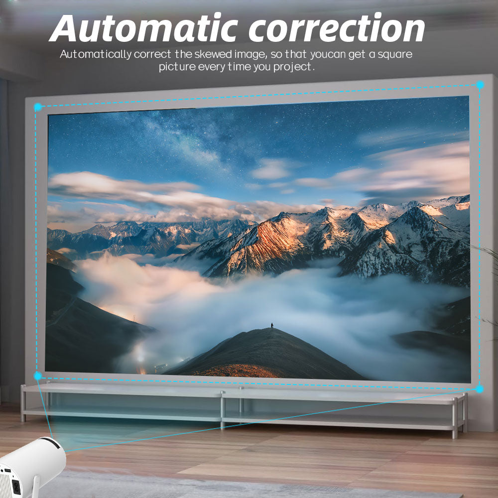 CRELANER Mini Projector 4K support with WiFi 6 and Bluetooth 5.4, 180°Rotatable Portable