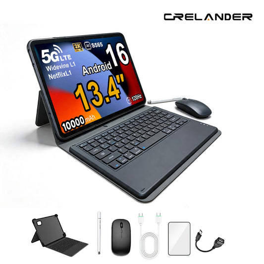 CRELANDER T66 Tablet 13.4 Inch Android 16 Tablets 120Hz Display
