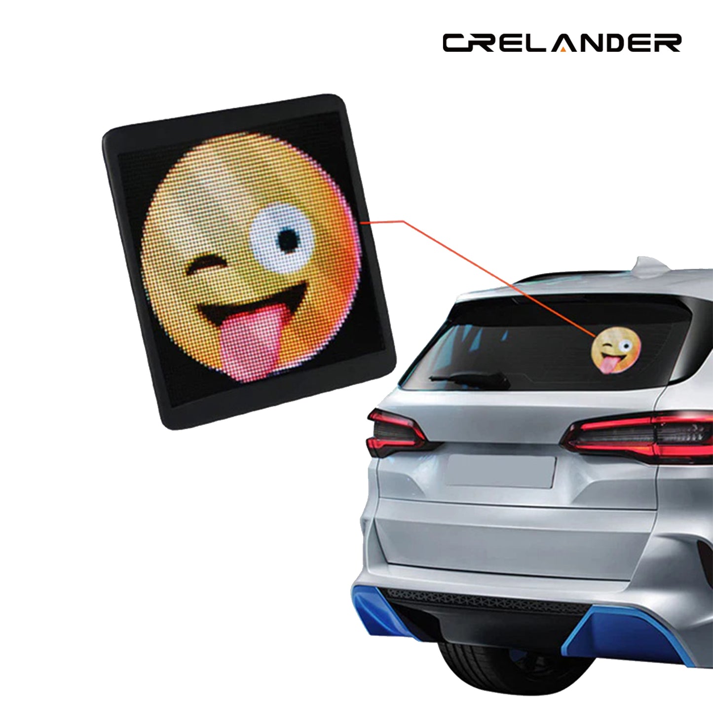 Pantalla LED de estrella de coche Emoji controlada por voz de Crelander