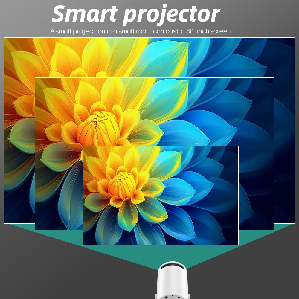 CRELANER Mini Projector 4K support with WiFi 6 and Bluetooth 5.4, 180°Rotatable Portable