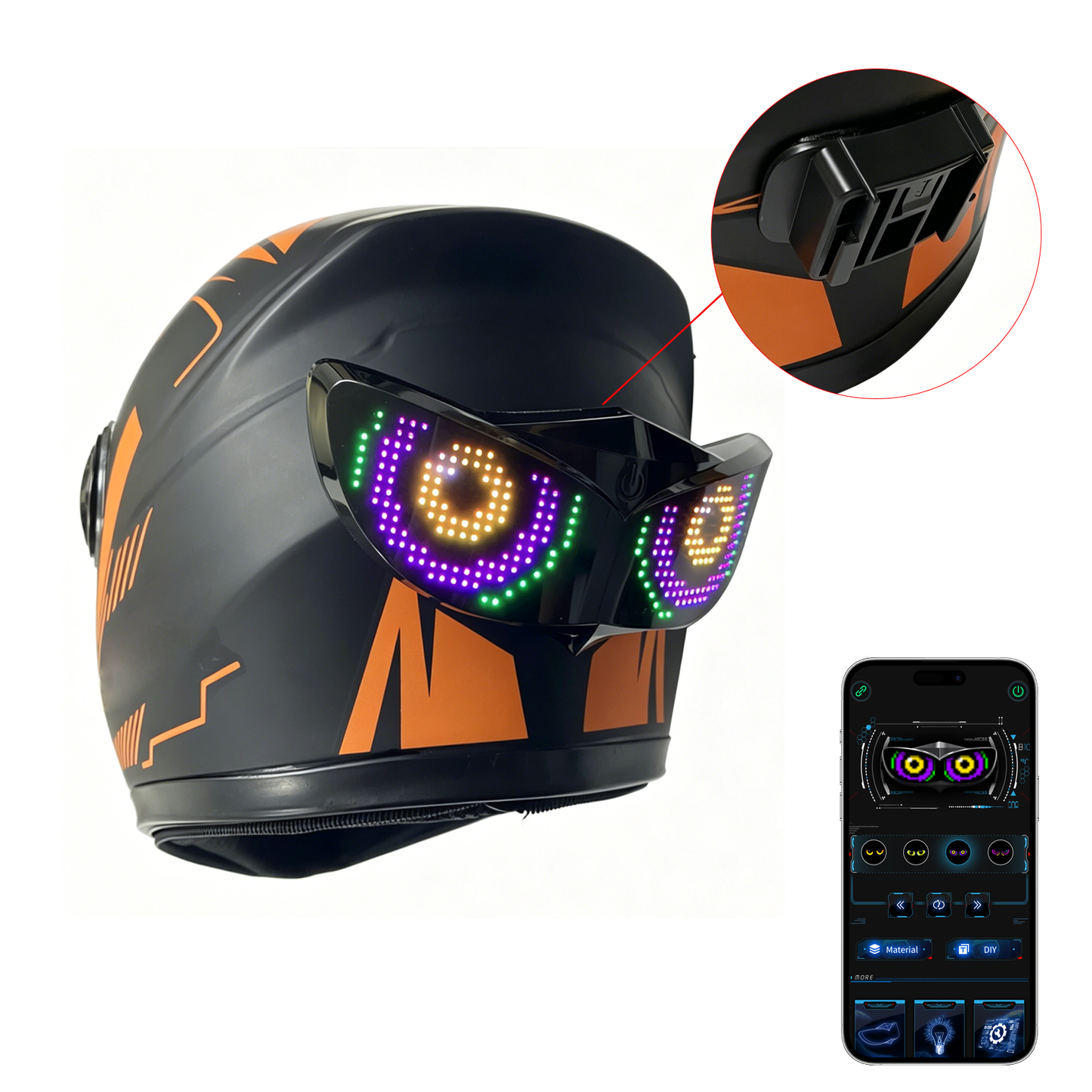 Crelander Helmet lights and bicycle taillights with cool LED colors, perfect for outdoor cycling(Helmet not included).