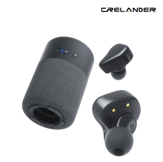 CRELANDER 2 in 1 Mini Portable Wireless Blutooth Speaker With Earbuds