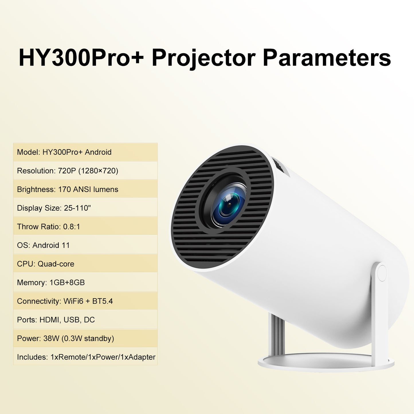 CRELANER Mini Projector 4K support with WiFi 6 and Bluetooth 5.4, 180°Rotatable Portable