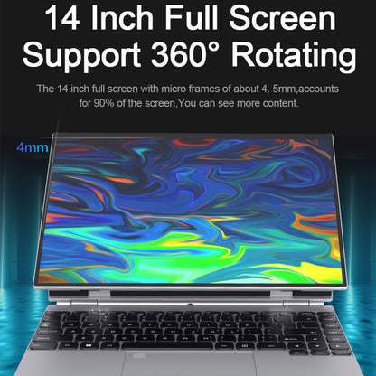 CRELANDER 14 Inch 360 Degree Rotating Touch Screen Laptop