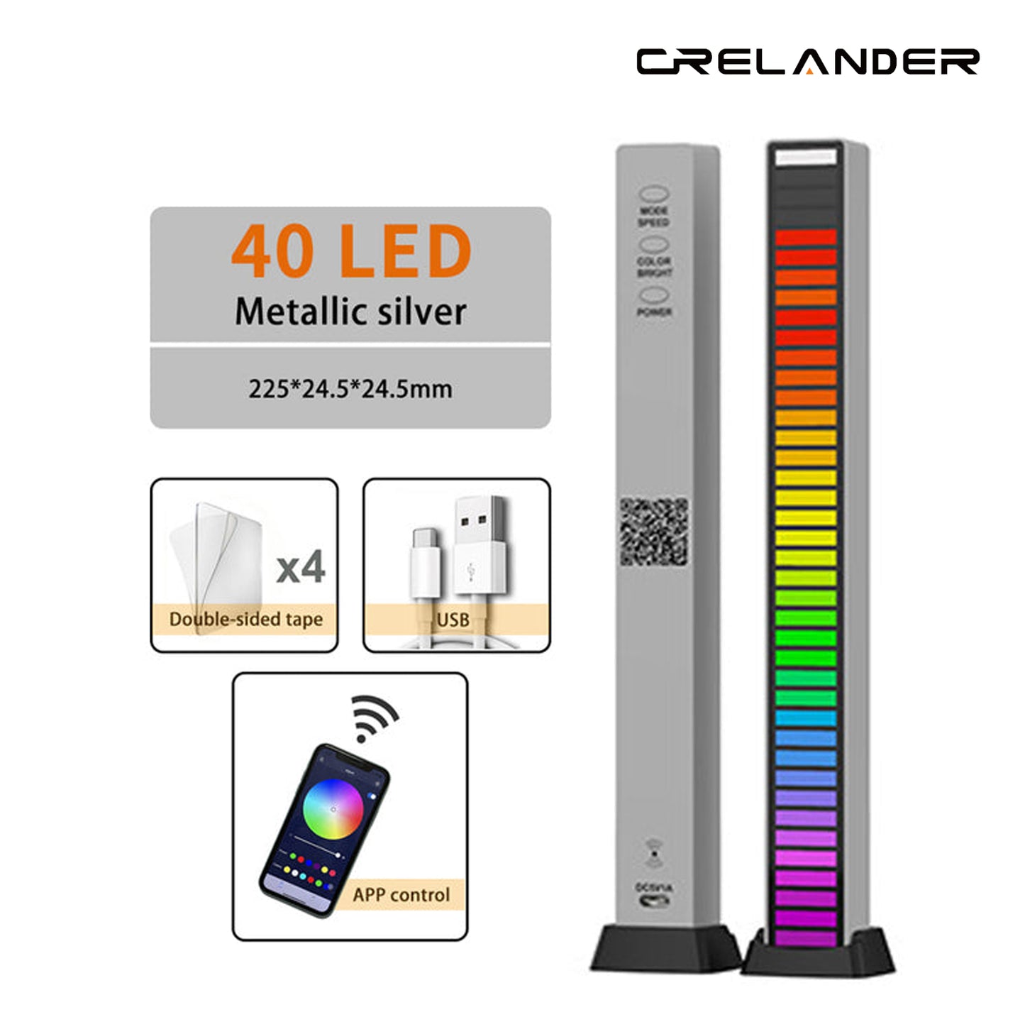 Tira de luces LED con control de voz Crelander RGB