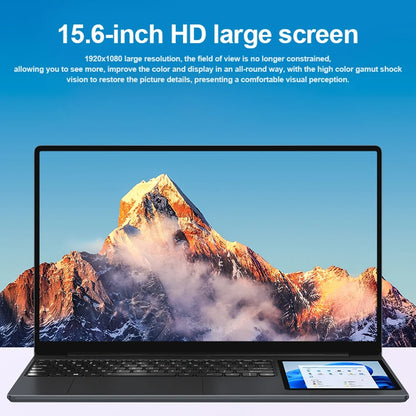 CRELANDER Dual Screen Laptop 15.6"+7" Touchscreen Laptops PC Notebook