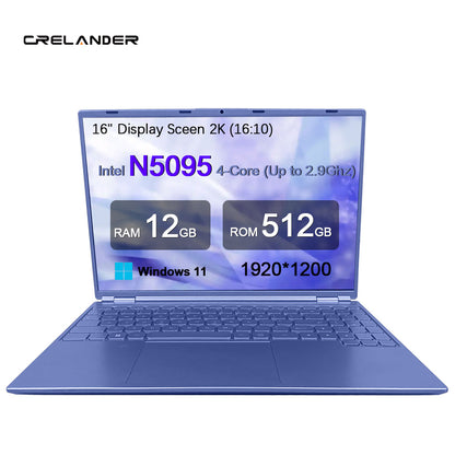 Crelander 16 Inch Laptop FHD 1920x1200 IPS Screen
