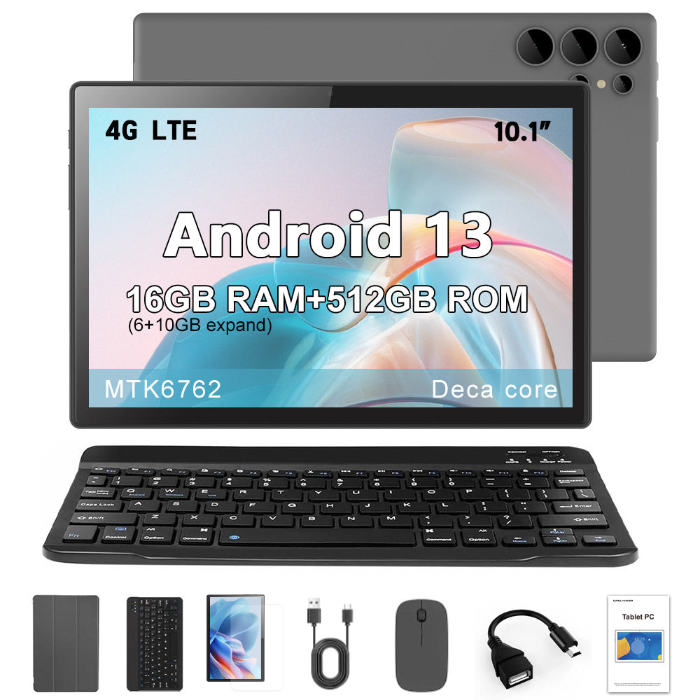 CRELANDER T50 Tablet PC 10.1 Inch IPS Screen Octa Core 16GB+128GB Dual