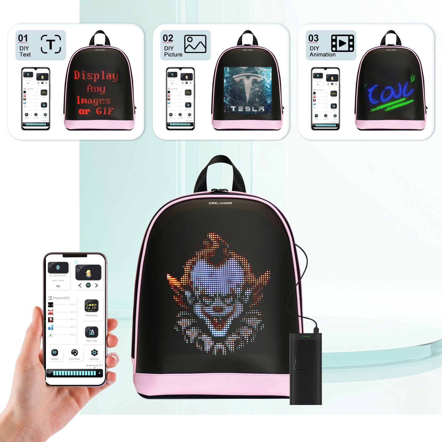 CRELANDER LED Only Women's Backpacks