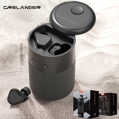 CRELANDER 2 in 1 Mini Portable Wireless Blutooth Speaker With Earbuds