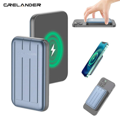 CRELANDER Mag-Safe Wireless Magnetic 15W Fast Portable Charger 5000MAH Power Bank