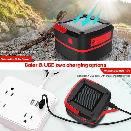 Crelander Portable Collapsible Solar LED Camping Light  with 3 Lighting Modes