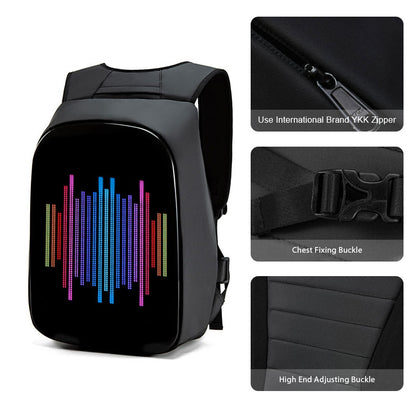 CRELANDER LED Motorcycle Backpack(Expand The Space And Put In Your Helmet)-revnsk8