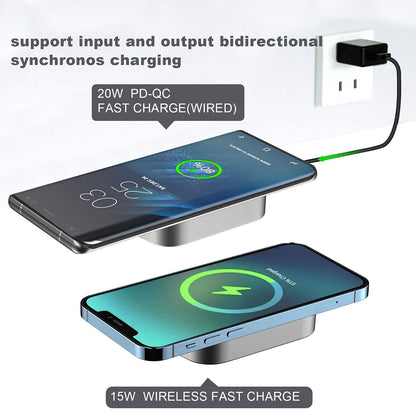 Magnetic Wireless Power Bank,10000mAh 15W Fast USB C Portable Charger For Smart Phone