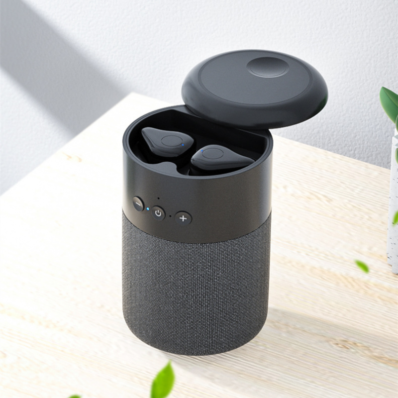 CRELANDER 2 in 1 Mini Portable Wireless Blutooth Speaker With Earbuds